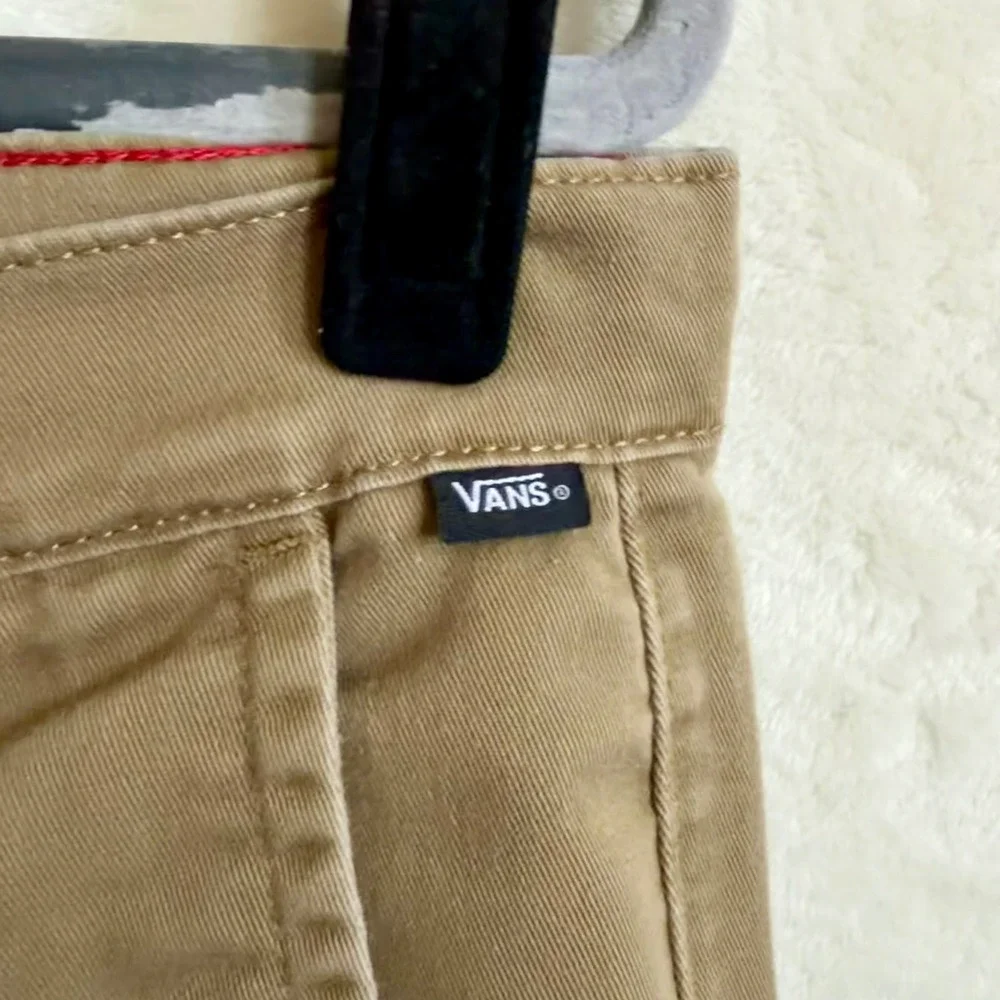 Vans Authentic Chino Slim Fit Khaki Tan Pants Mens Size 34 Skater Streetwear